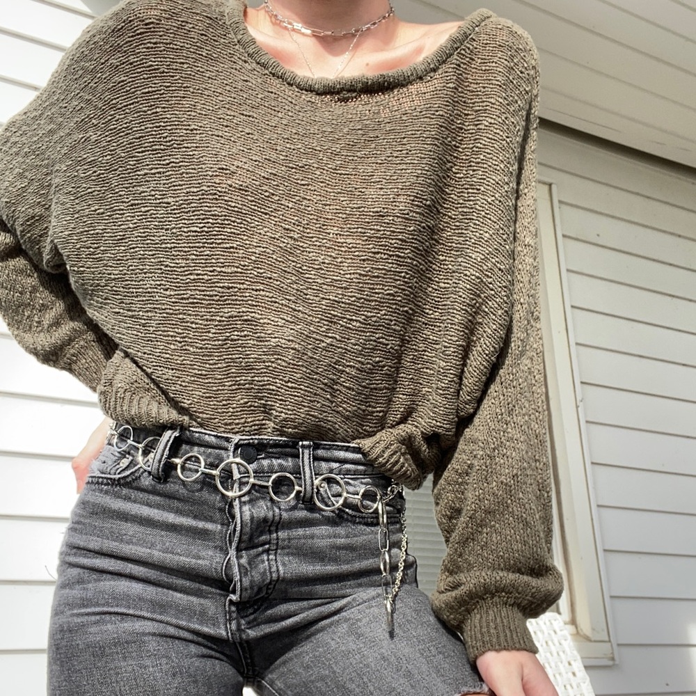 Army Green Knit Sweater